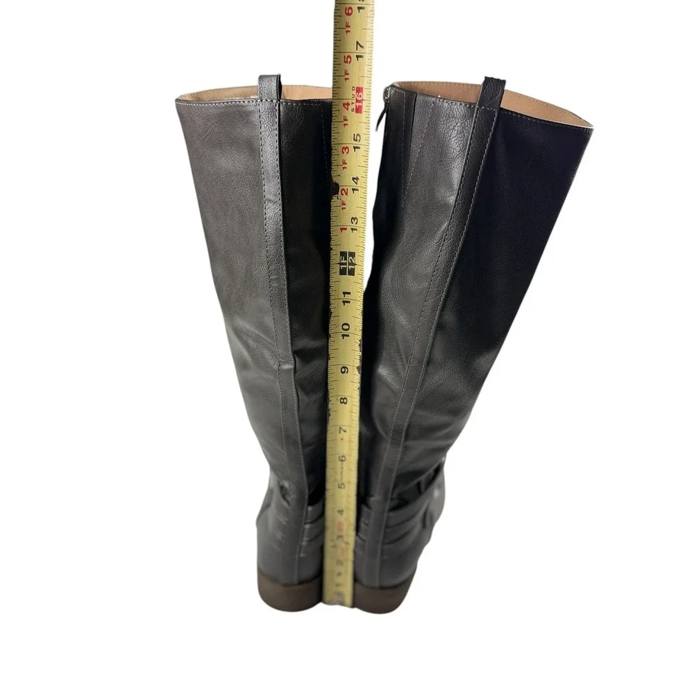 Journee Collection Womens Knee High Riding Boots Size 9 Buckle Zip Flat NWOB